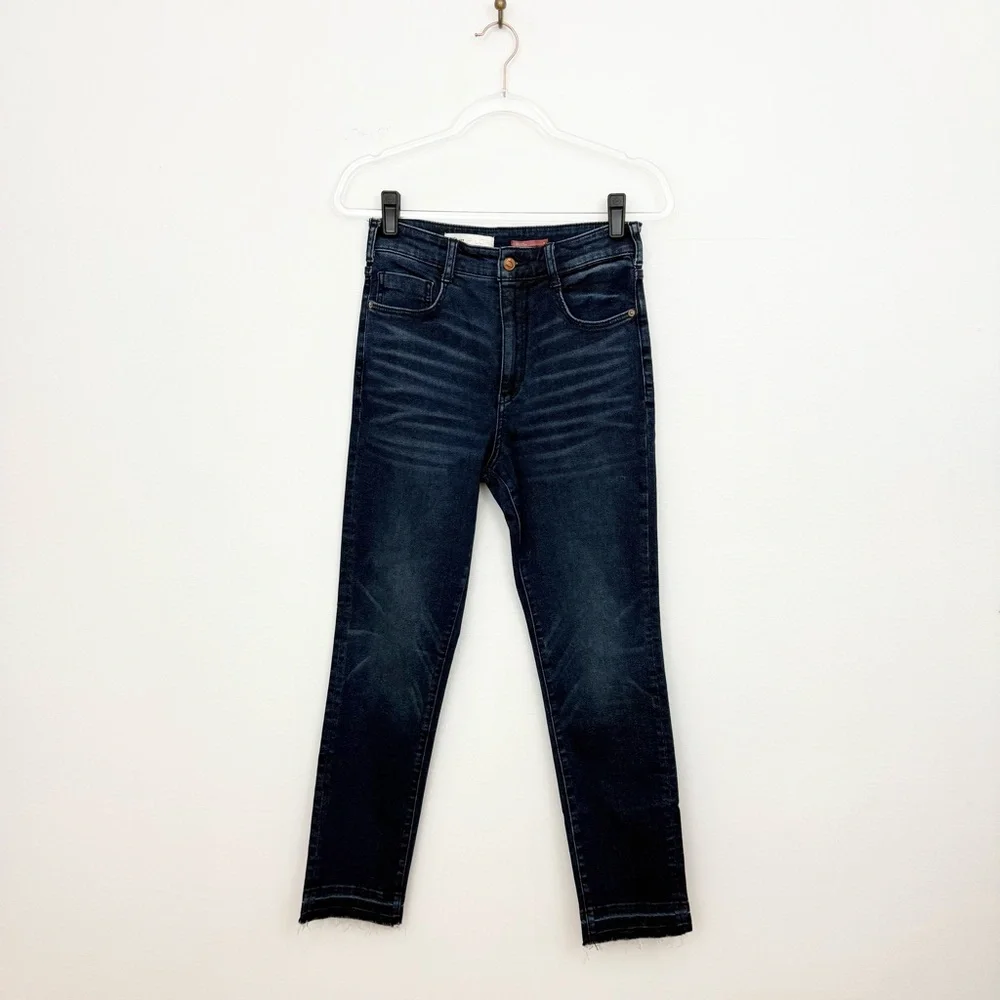 Pilcro by Anthropologie High Rise Cigarette Jeans Dark Wash Straight Leg 28